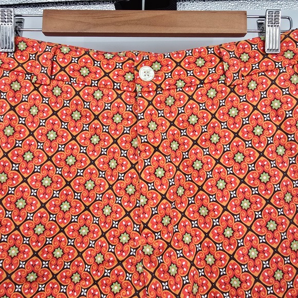 Fairway & Greene Womens Orange Geometric Print‎ Bermuda Shorts Size 10 - Picture 3 of 11